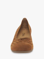 Thumbnail for your product : Gabor Ruffle Punched Suede Ballet Pumps, Dark Brown