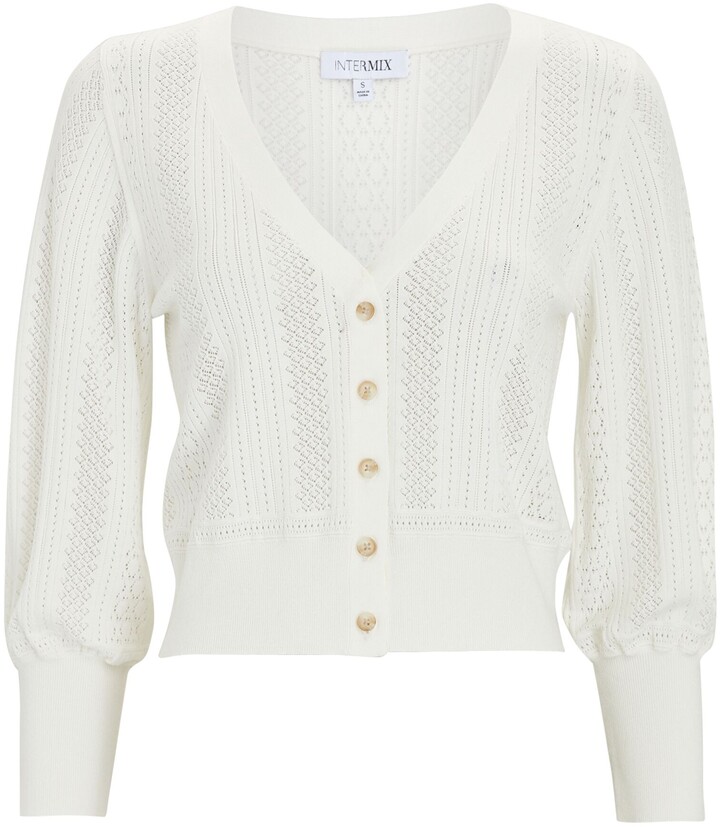 cropped pointelle cardigan