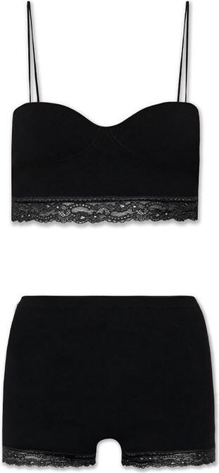 RED Valentino Lace Detail Top Shorts Set