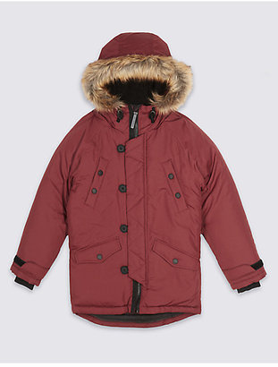 Marks and Spencer Faux Fur Parka Jacket with StormwearTM (3-14 Years)