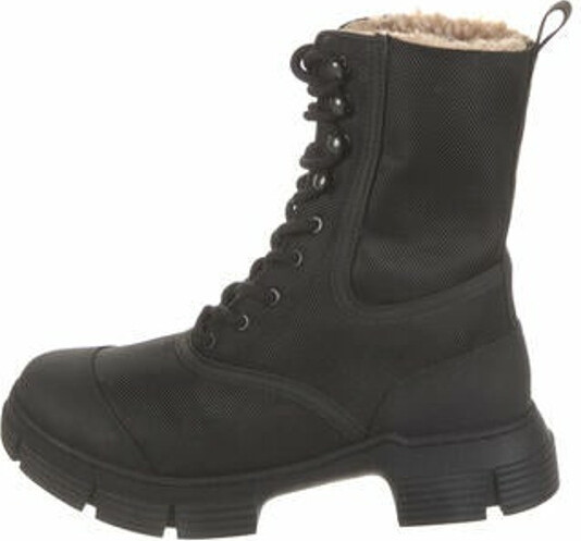 Ganni Canvas Combat Boots ShopStyle