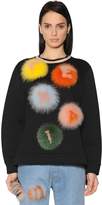 Fendi Sweat-Shirt En Jersey De Coton Et Pompons Fourrure