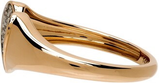Adina Reyter Gold & Yellow Ceramic Pavé Folded Heart Ring