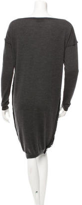 Lanvin Lace-Accented Wool Dress