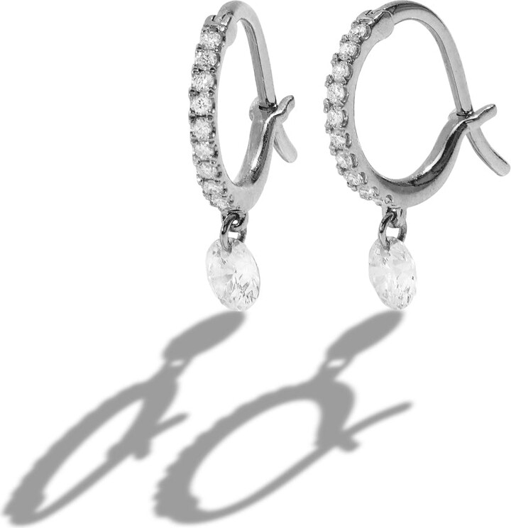 Raphaele Canot Set Free Diamond White Gold Mini Hoop Earrings