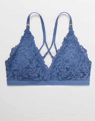 aerie Palm Lace Plunge Padded Bralette