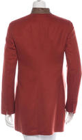 Thumbnail for your product : Akris Leather-Trimmed Cashmere Coat