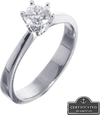 SB&T (UK) Ltd 18ct White Gold Ladies 0.50ct Certified Diamond Solitaire Ring - Size J
