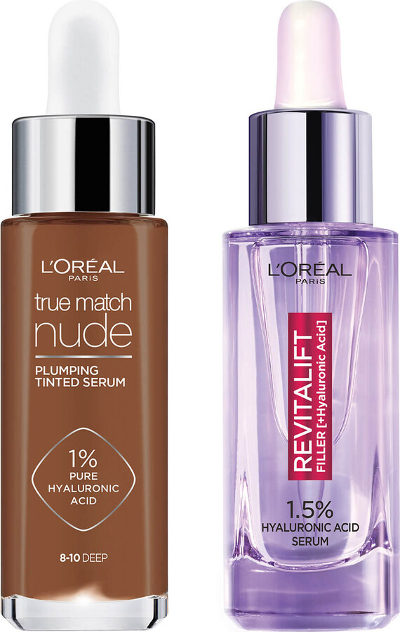 L'Oreal Hyaluronic Acid Revitalift Filler Serum and True Match Tinted