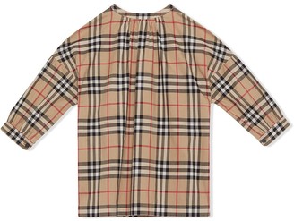 Burberry Children Icon Stripe and Vintage check blouse