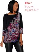 Thumbnail for your product : Susan Graver Printed Liquid Knit 3/4 Sleeve Top