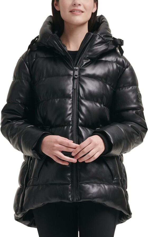 dkny long puffer coat
