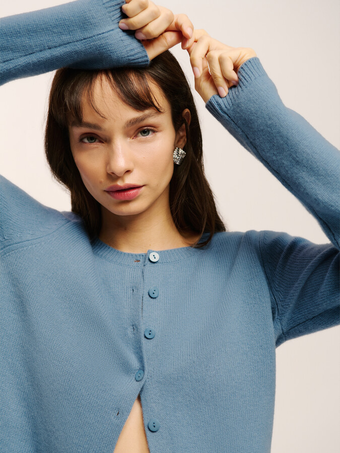 Reformation Clara Cashmere Crew Cardigan ShopStyle