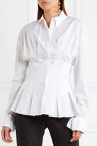 Thumbnail for your product : Antonio Berardi Pleated Cotton-blend Shirt - White