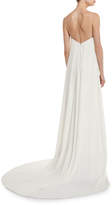 Thumbnail for your product : Self-Portrait Angelica Guipure Lace Cape-Back Bridal Gown, White