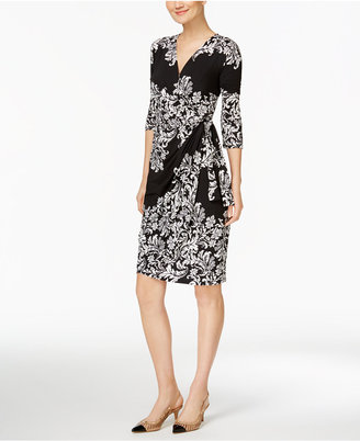 INC International Concepts Printed Faux-Wrap Dress, Only at Macy's