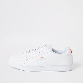 Ellesse River Island Womens White leather lace-up trainers