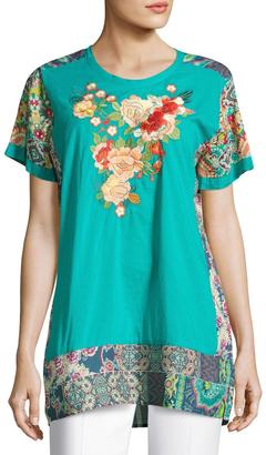 Johnny Was Yokito Embroidered Top, Multi