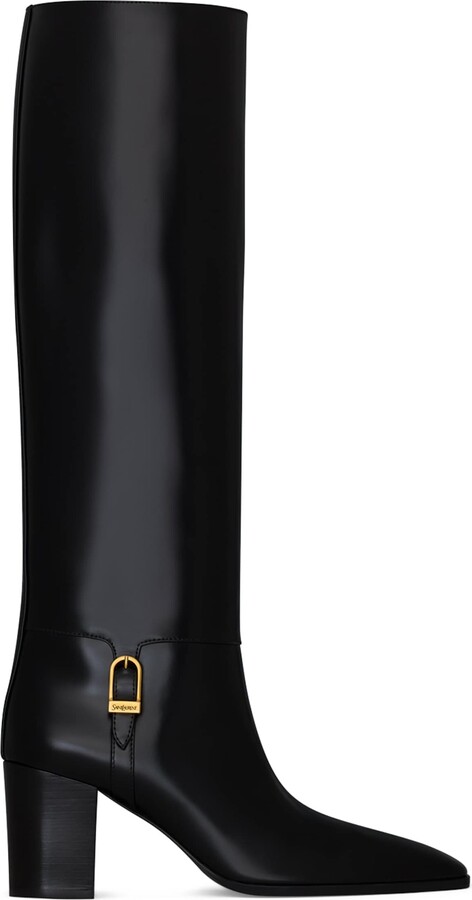 Saint Laurent Leather Knee-High Boots 75