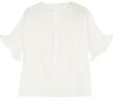 Thumbnail for your product : Maje Ruffled Cotton-Silk Blend Top