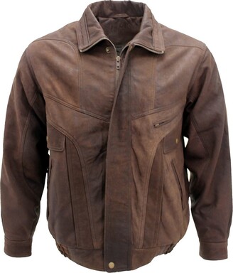 Infinity Men's Vintage Brown Buffalo Leather Harrington Jacket 4XL -  ShopStyle