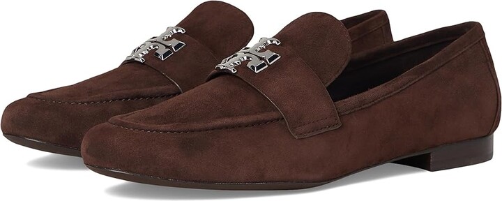 Tory Burch Eleanor Loafer Women's Shoes Dark Cocoa/Silver : 5.5 M, Leather