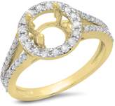 Thumbnail for your product : DazzlingRock Collection 0.40 Carat (ctw) 14K Yellow Gold White Diamond Ladies Bridal Halo Semi Mount Engagement Ring (Size 7)
