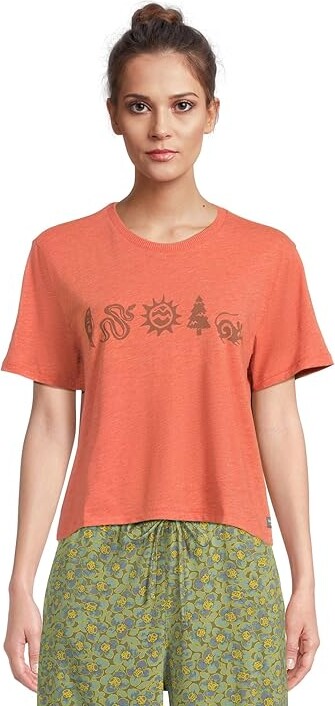 Toad&Co Boundless Jersey Short Sleeve Crew Women's Clothing Harvest Critters : XL, Cotton/Polyester