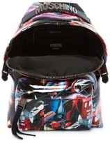 Thumbnail for your product : Moschino Small Transformers Printed Leather Backpack
