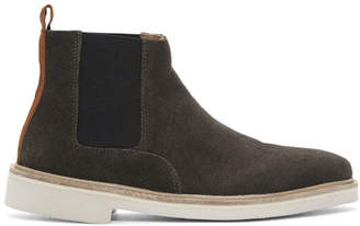 H By Hudson Grey Suede Gallant Chelsea Boots