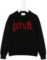Thumbnail for your product : Fendi Kids logo embroidered jumper