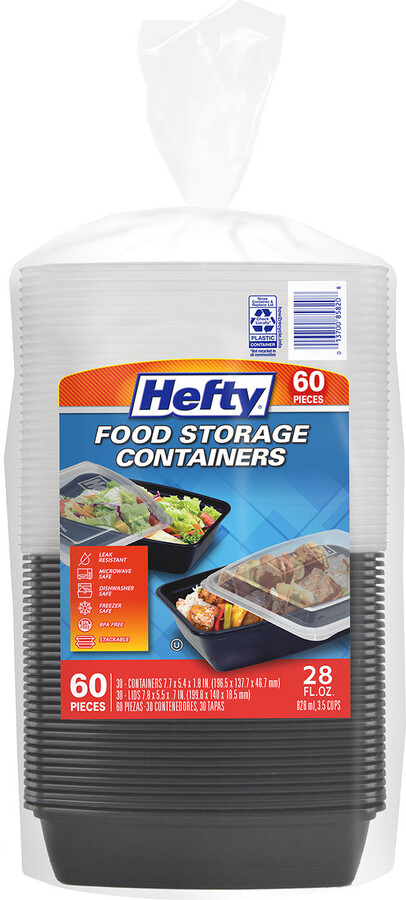 Hefty Food Storage Containers w/ Lid (28 oz., 60 pc.)