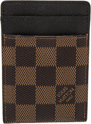 Louis Vuitton Damier Ebene Pince Card Holder w/ Money Clip - Brown