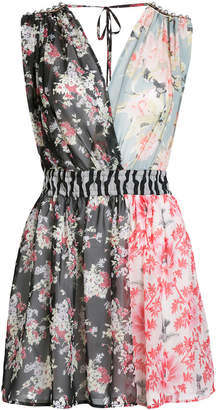 Amen patched floral sleeveless dress