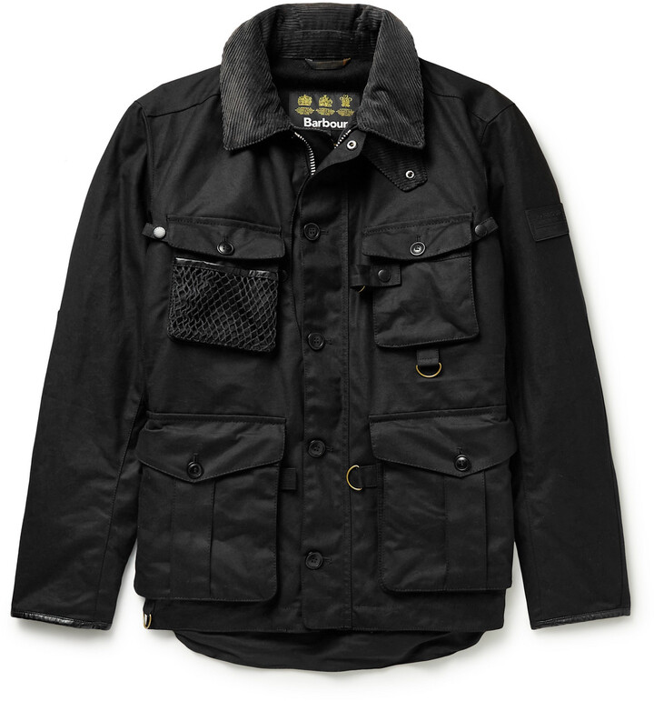 Barbour Gold Standard Grampian Corduroy-Trimmed Waxed-Cotton