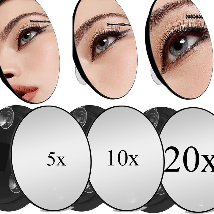 NONE 10X Magnifying Makeup Mirror Round Mirror 2 Suction Cups Facial Makeup Cosmetic Absorption Shaving Home Makeup Travel Essential