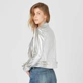 Thumbnail for your product : DSTLD Womens Leather Moto Jacket in Silver