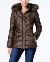 Thumbnail for your product : Jones New York Faux-Fur-Trim Hooded Puffer Coat