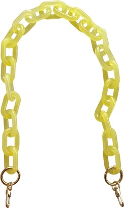 Chain Link Short Acrylic Purse Strap In Frosted Yellow, CLOSET REHAB