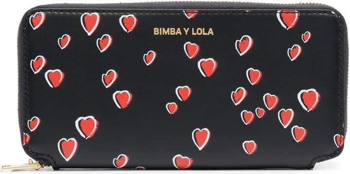 Bimba y Lola Logo-Print Leather Purse - ShopStyle Wallets & Card