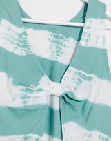 Thumbnail for your product : ASOS DESIGN Petite sleeveless top in bleach tie dye with knot back