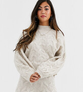 Thumbnail for your product : ASOS DESIGN Petite cable co-ord jumper with volume sleeve