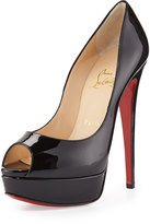 Thumbnail for your product : Christian Louboutin Lady Peep Patent Red Sole Pump, Black