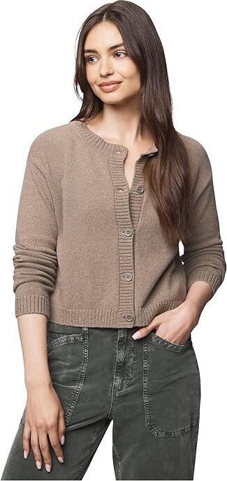 Splendid Amber Cropped Cardigan Women's Sweater Cedar Brown : XL