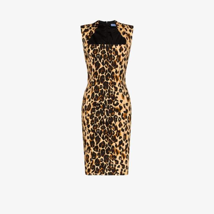 leopard print fitted dress