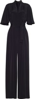 Nansi silk short-sleeve jumpsuit 