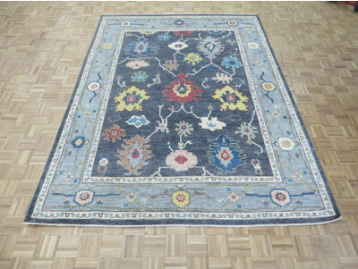 Isabelline 7'10 X 10'5 Hand Knotted Charcoal Gray Turkish Oushak Oriental Rug E56441C8F7C54C21A2FEC2EA07398E1B
