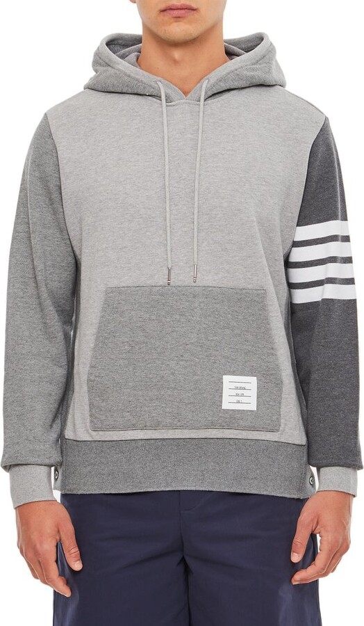 Thom Browne Logo Detailed Drawstring Hoodie