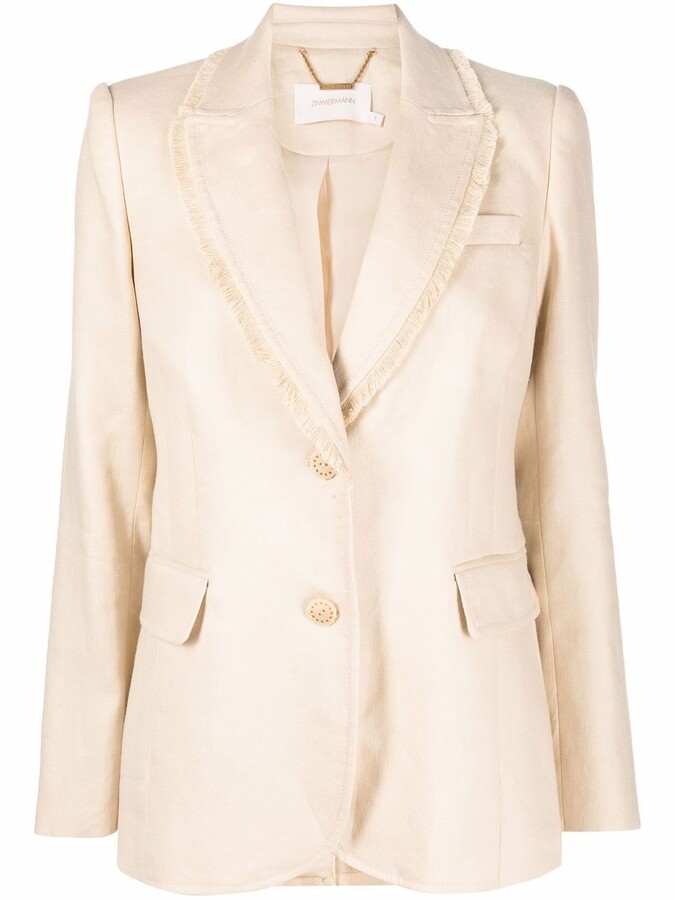 Zimmermann Postcard linen tuxedo jacket ShopStyle Blazers