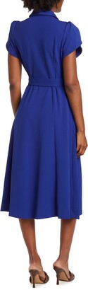Calvin Klein Tulip Sleeve Belted A-Line Midi Shirt Dress - ShopStyle